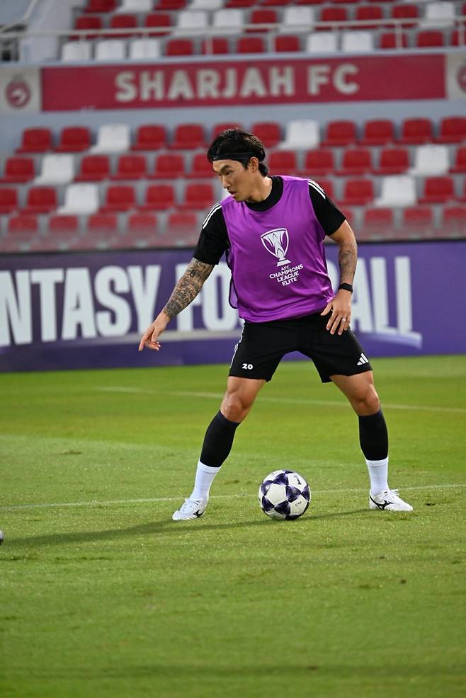 훈련 중인 알가라파 장현수. /사진=알가라파 SNS 캡처