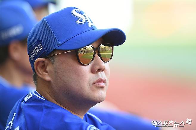 박진만 감독이 이끄는 삼성 라이온즈가 16일 대구 삼성라이온즈파크에서 열린 2025 신한 SOL Bank KBO리그 롯데 자이언츠와의 팀 간 14차전에서 승리, 연승과 함께 단독 5위 수성에 성공했다. 사진 엑스포츠뉴스 DB