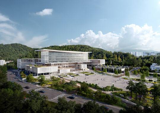 초록광장과 신청사 논란은 행정 편의와 보여주기식 치적의 한계를 드러냈다. 서산이 회복해야 할 것은 건물이 아니라 신뢰이며, 그 열쇠는 생활 SOC 확충과 시민 공론화 제도화라는 시민의 목소리 속에 있다. 사진은 새 시청사 설계 공모 당선작 '타임 스케이프 서산'. 서산시 제공