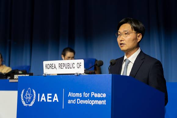 구혁채 과기정통부 차관이 IAEA 총회에 참석해 “대한민국은 '원자력을 위한 AI'를 추진하고 있다”고 강조했다. [사진=과기정통부]