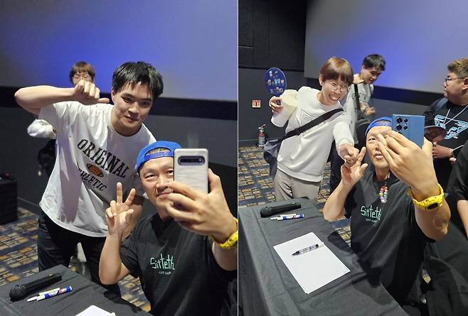 굿윌스토어 장애 직원들이 배우 양동근씨와 기념 촬영을 하고 있다.