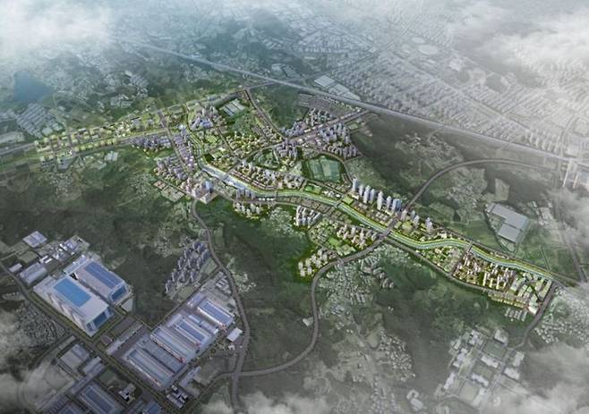 <아산탕정2 도시개발사업 조감도, 출처 : 아산시>