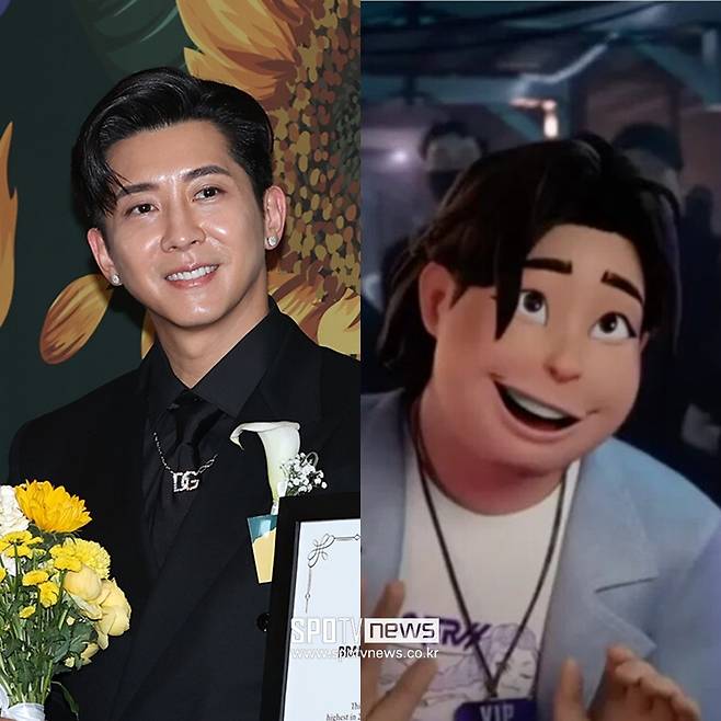 ▲ 브라이언(왼쪽)과 '케이팝 데몬 헌터스'의 바비. ⓒ곽혜미 기자, '케이팝 데몬 헌터스' 캡처