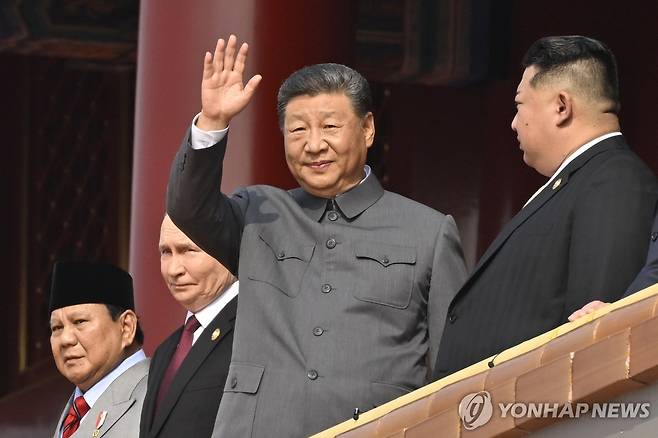중국 80주년 전승절 열병식에 등장한 시진핑 중국 국가주석 [신화 연합뉴스 자료사진. 재판매 및 DB 금지]