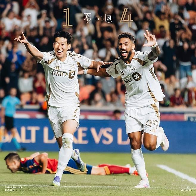 손흥민(왼쪽)과 부앙가. 사진 | LAFC SNS