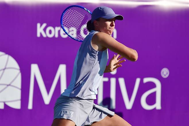 18일 코리아오픈에서 첫 승리를 기록한 시비옹테크. 코리아오픈