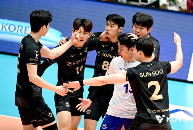 대한항공 선수들./KOVO