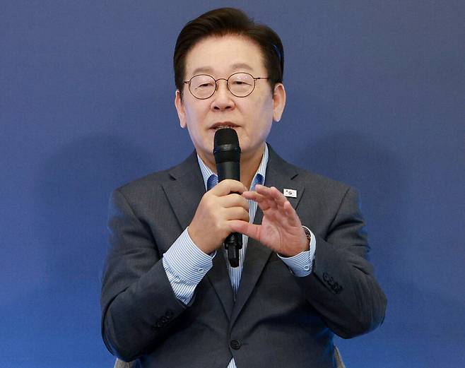 이재명 대통령이 9월17일 경기도 성남시 스타트업 스퀘어에서 열린 청년 스타트업 상상콘서트에서 발언하고 있다. ⓒ연합뉴스