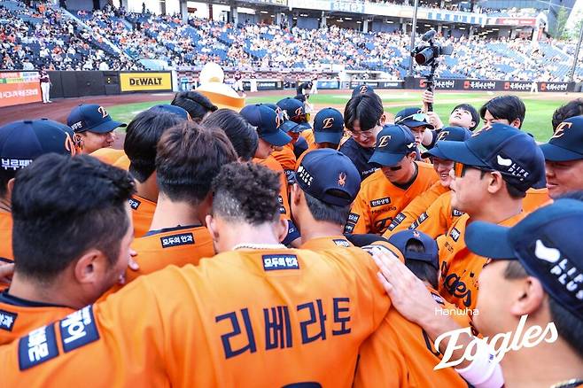 ▲ 정규시즌 1위를 향한 싸움에서 물러서지 않고 있는 한화 ⓒ한화이글스