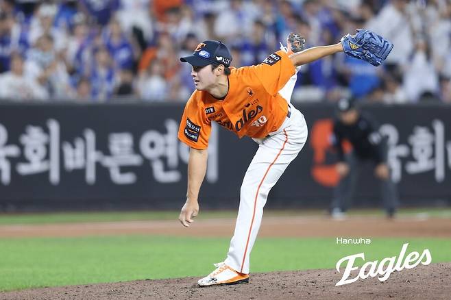 ▲ 포스트시즌 엔트리 합류에 청신호를 밝힌 윤산흠 ⓒ한화이글스