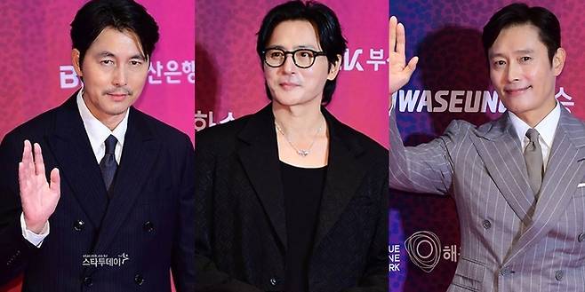 정우성·장동건·이병헌. 사진 I 강영국 기자