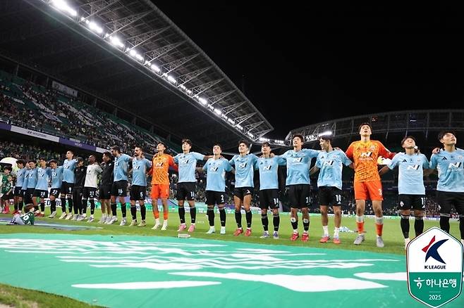 13일 대전전 승리 후 기뻐하는 전북 선수들. 제공 | 한국프로축구연맹