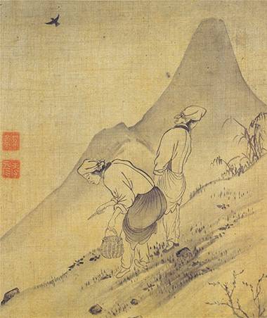 윤두서가 그린 ‘쑥 캐는 여인’. [사진 녹우당]