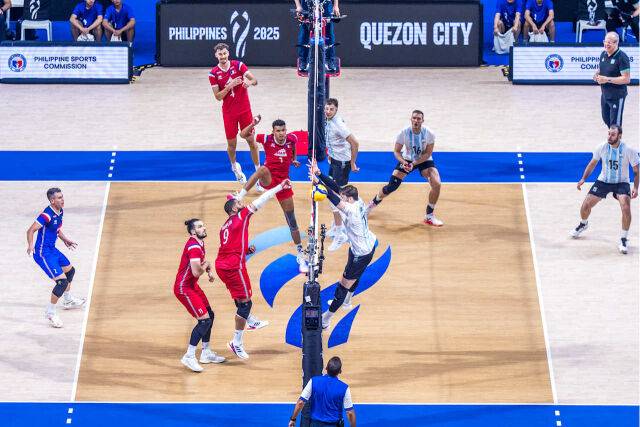 프랑스와 아르헨티나의 경기 사진./Volleyballworld
