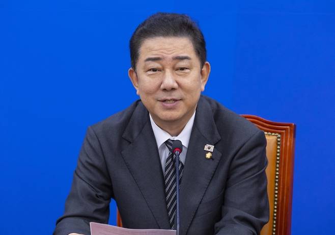 김병기 더불어민주당 원내대표가 지난 18일 국회에서 열린 정책조정회의에서 발언하고 있다. 2025.9.18 연합뉴스
