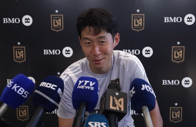 인터뷰 중인 손흥민. LAFC 공식 채널 캡처