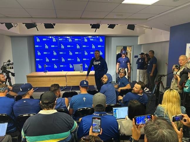 다저스 핵심 선수들이 입장하고 있다. /사진=다저스 담당 스포츠넷LA 소속 리포터 David Vassegh 공식 SNS