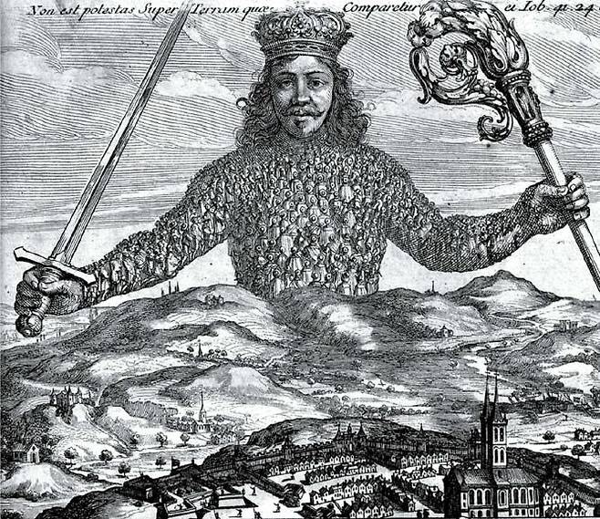 브리티시 뮤지엄아브라함 보스가 1651년에 그린 ‘리바이어던’의 표지 그림.