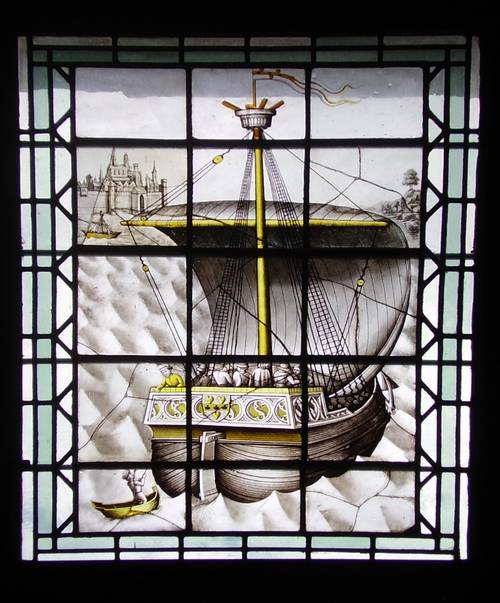 자크 쾨르의 선박을 묘사한 스테인드 글라스. [사진출처=Remi Mathis]