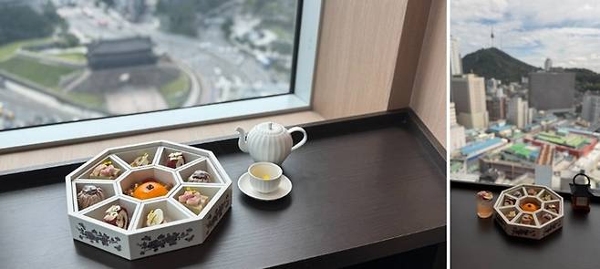 남대문과 N서울타워가 보이는 더 22 남대문 베이커리 / 사진=홍지연 여행+ 기자