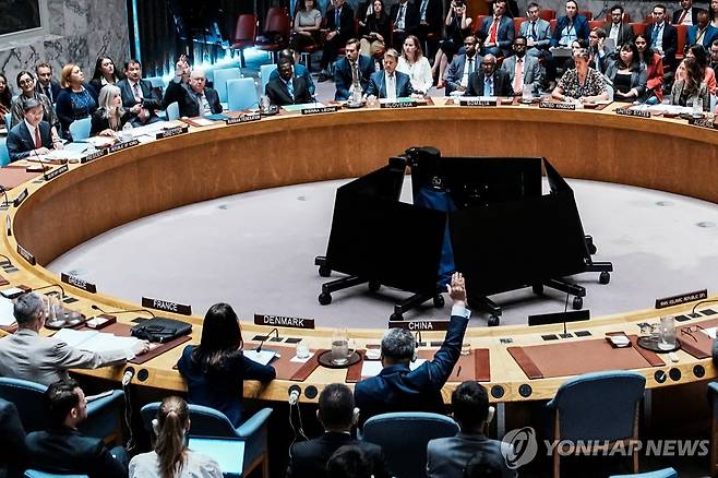유엔 안보리 회의 [로이터 연합뉴스 자료사진. 재판매 및 DB 금지]