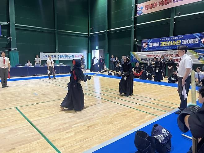 제36회 경기도생활체육대축전 검도경기가 파주 금촌체육공원 실내배드민턴경기장서 열리고 있다. 사진=경기도체육회