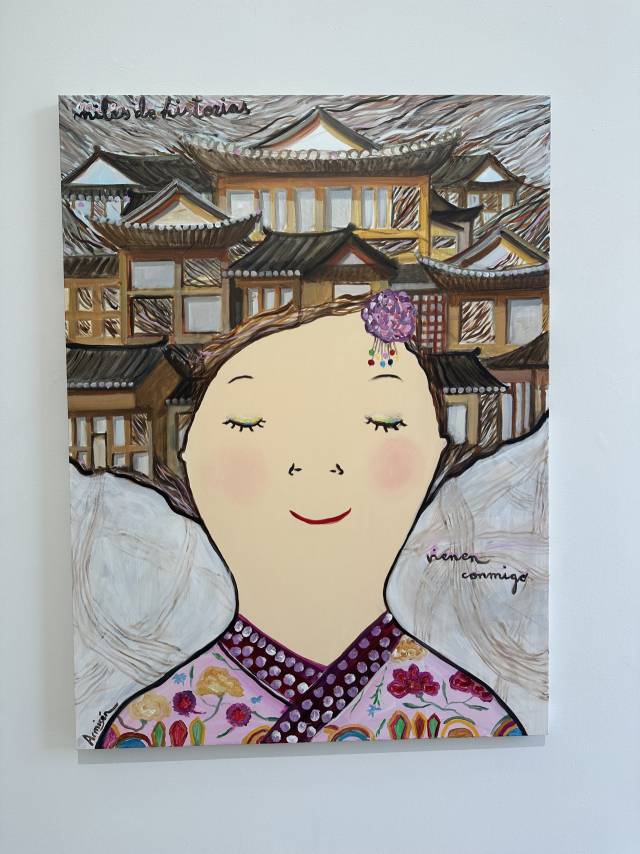 부산 해운대구 소울아트스페이스에서 만날 수 있는 스페인 화가 에바 알머슨의 작품 'A thousand stories'(2024). 김은영 기자 key66@