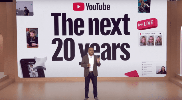 닐 모한 유튜브 최고경영자(CEO)가 기조연설을 하고 있다. (사진=유튜브 캡처)