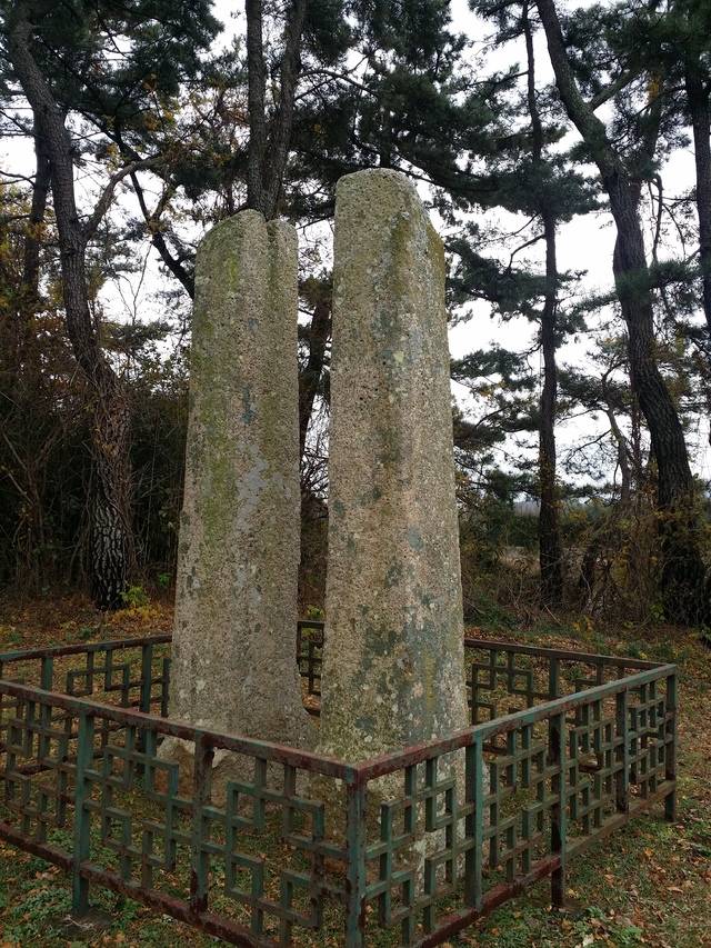 사천왕사 서쪽 망덕사지 당간지주.