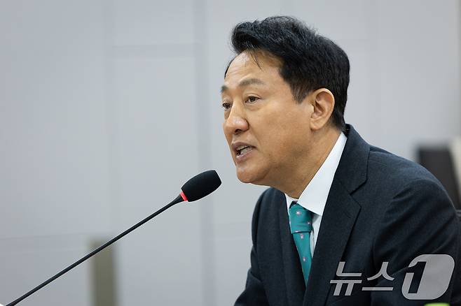 오세훈 서울시장이 22일 서울 여의도 국회 의원회관에서 열린 신속통합기획 무엇을 바꾸었는가? '내일이 더 기대되는 서울' 토론회에 참석해 축사하고 있다. 2025.9.22/뉴스1 ⓒ News1 유승관 기자