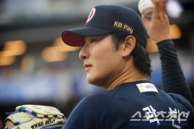 20일 대전 한화생명볼파크에서 열린 한화 이글스와 두산 베어스의 경기. 두산 곽빈이 숨을 고르고 있다. 대전=박재만 기자 pjm@sportschosun.com/2025.08.20/