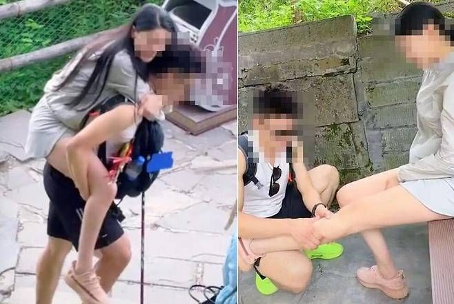 중국 쓰촨 어메이산에 등장한 등산 동행 서비스./SCMP