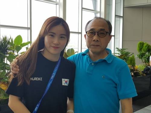 다이빙 권하림(왼쪽)과 아버지 전 체조 선수 권순성(오른쪽) [촬영 박재현]