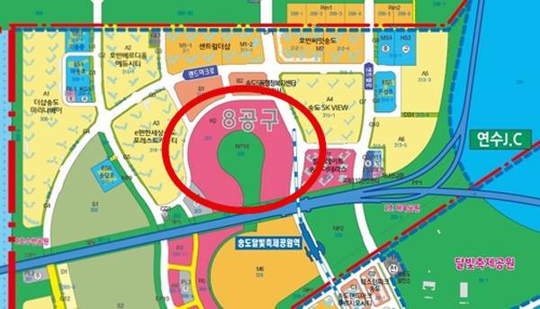 송도국제도시 8공구 R2블록 위치도. <인천경제청 제공>