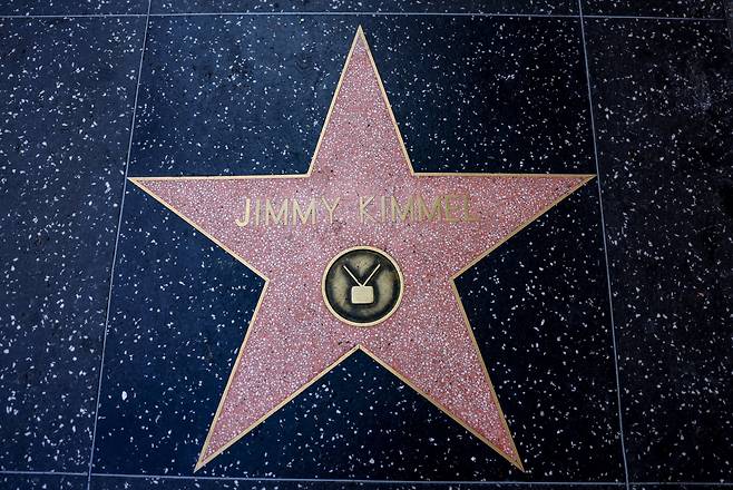 할리우드 명예의 거리에 있는 키미 키멜의 별. /연합뉴스