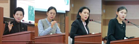 왼쪽부터 이기애, 김미영, 신미진, 김미성 아산시의원. 아산시의회 제공