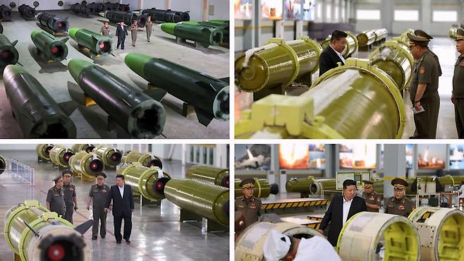 북한 매체에 보도된 김정은 위원장의 현지시찰 장면으로 김 위원장은 중국 방문 직전 미사일총국 산하 연구소 등을 잇따라 둘러봤다