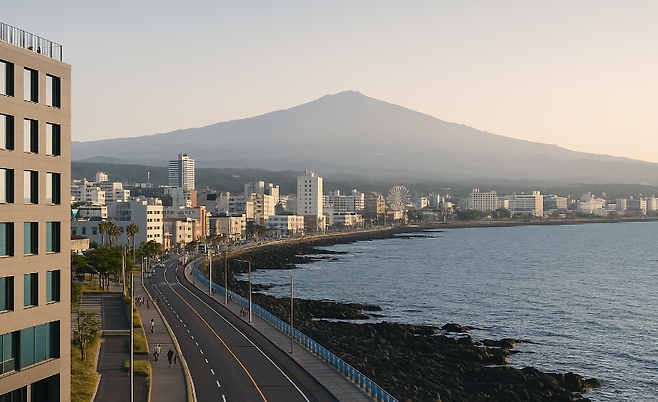 탑동 해안에 펼쳐진 워케이션 일상을 이미지화한 모습.