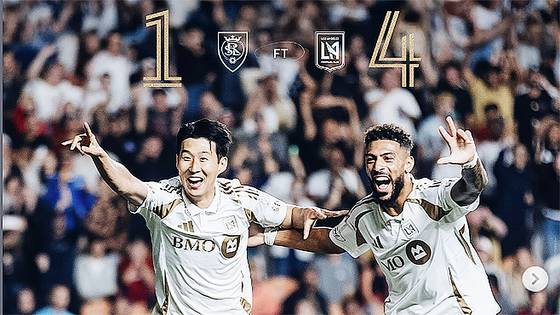 이 주의 팀 베스트11에 선정된 손흥민(왼쪽)과 부앙가. 사진 LAFC 인스타그램