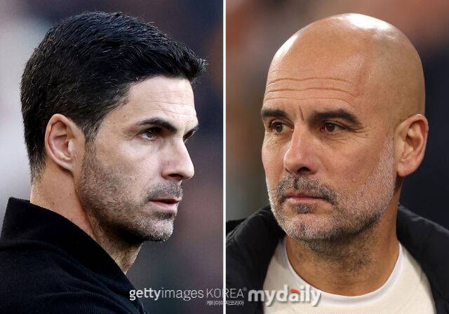 미켈 아르테타 감독과 펩 과르디올라 감독./게티이미지코리아
