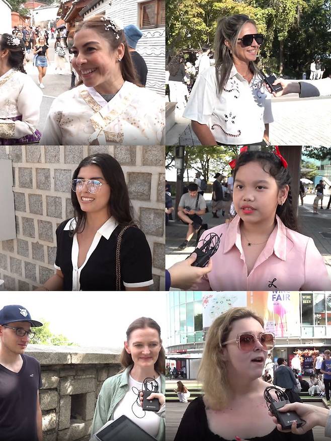 [서울=뉴시스] 뉴시스 인터뷰에 응하고 있는 외국인 관광객 모습. 2025.09.22. *재판매 및 DB 금지