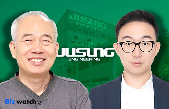 황철주 주성엔지니어링 회장(왼쪽). 아들 황은석 사장.