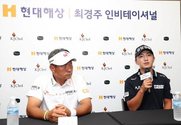 24일 경기 여주 페럼클럽 동, 서 코스(파72)에 가진 한국프로골프(KPGA)투어 현대해상 최경주 인비테이셔널(총상금 12억 5천만 원) 기자회견에 참석한 최경주가 인터뷰를 하고 있다. /사진=KPGA