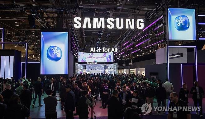올해 CES 2025에 마련된 삼성전자 부스. 연합뉴스