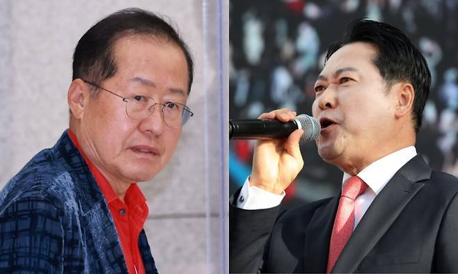 홍준표 전 대구시장(왼쪽)과 장동혁 국민의힘 대표. 연합뉴스