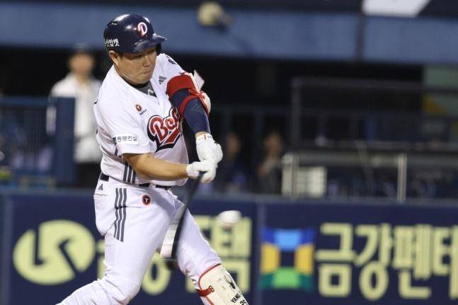 타율왕에 도전하는 두산 베어스 베테랑 양의지. 두산 베어스 제공