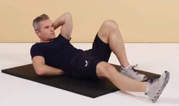 맥길 윗몸일으키기​ 동작./사진=영국 텔레그래프 캡처​