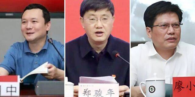왼쪽부터 중국 베이징대 런위중 부총장, 장쑤성 쉬저우의과대 정쥔녠 총장, 후난성 중난임업과기대 랴오샤오핑 총장. 모두 올해 반부패 단속으로 ‘호랑이 사냥’을 당한 대학 고위 인사들이다.   바이두 캡처