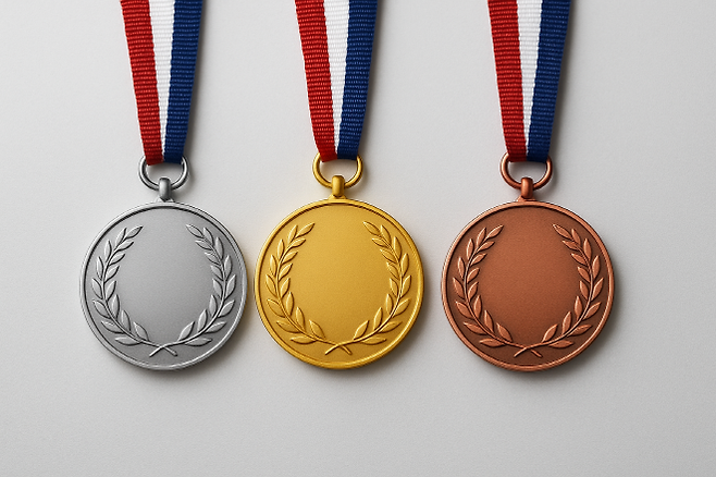 은메달, 금메달, 동메달. 사진=ChatGPT 생성