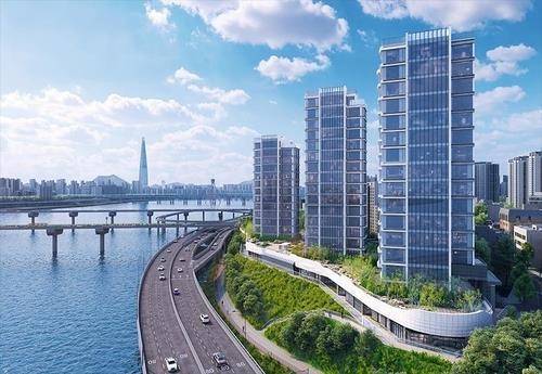 워커힐 아파트 인근 ‘포제스한강’ 투시도. 3.3㎡당 평당 1억1500만원의 분양가를 기록했다.